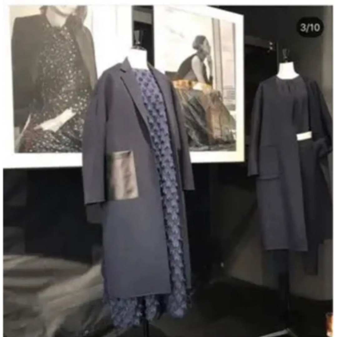 Drawer - Drawer ドゥロワー レザーポケットコート ネイビー 36の通販