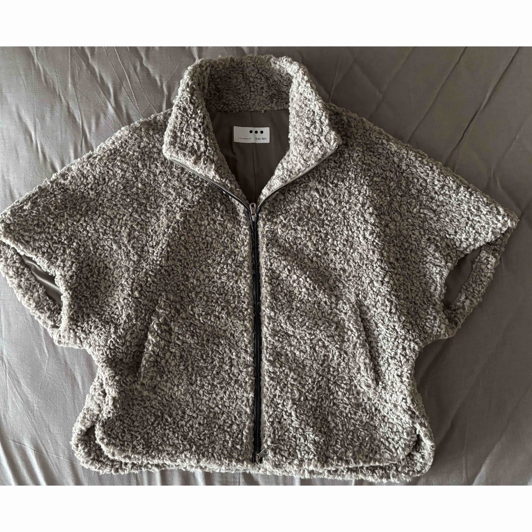 three dots - three dots プードルボアポンチョの通販 by qoo 's shop