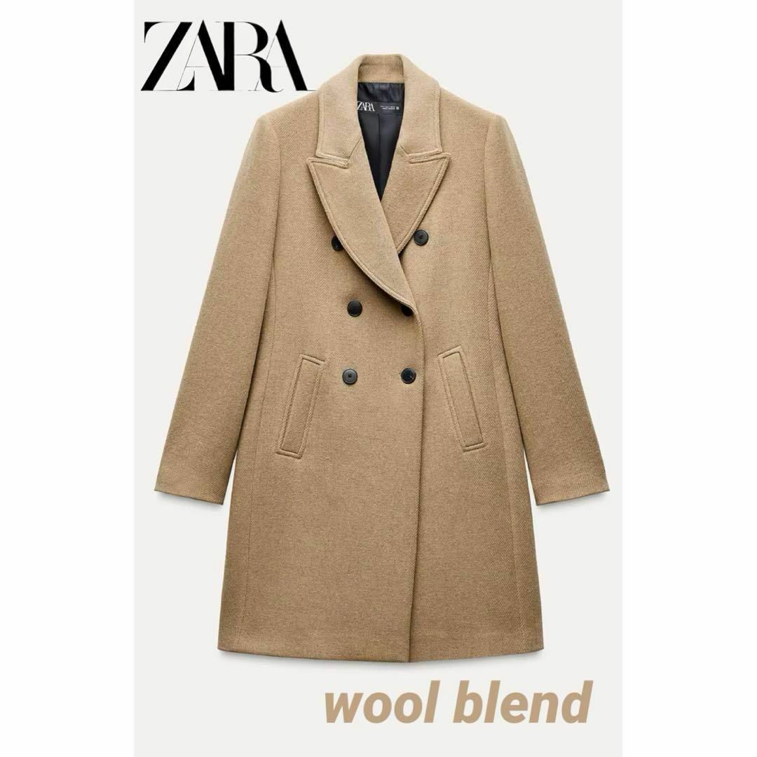 ZARA - ZARA ウールブレンド ダブルブレスト コート Sの通販 by sea