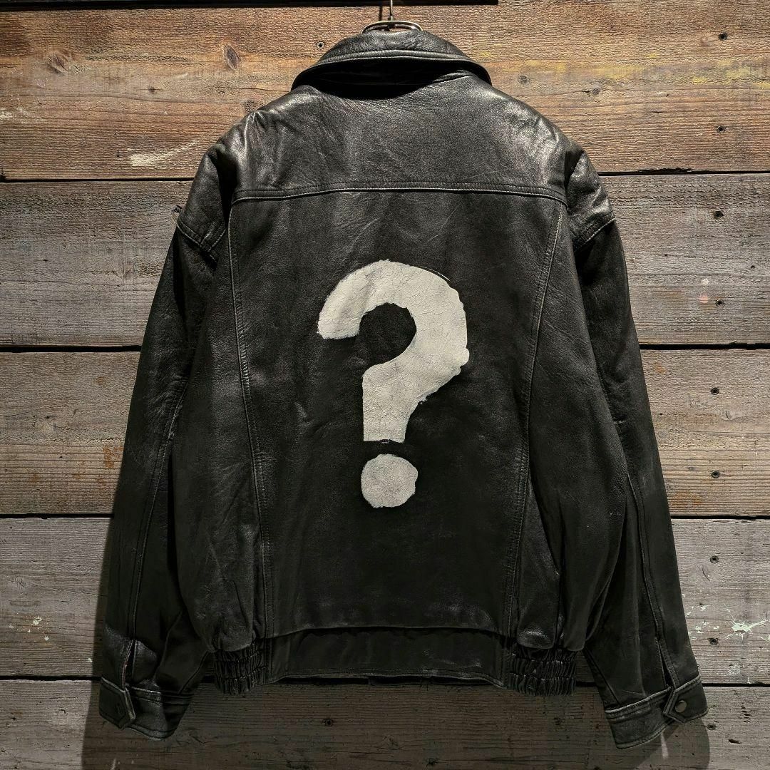 VINTAGE - 80s ユーロヴィンテージ ラムレザージャケット 羊革 アート