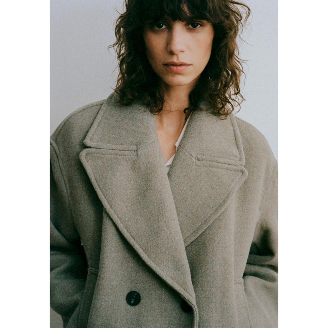 ZARA - ZARA ショート丈ダブルブレストコート ミンク Lサイズ 新品タグ