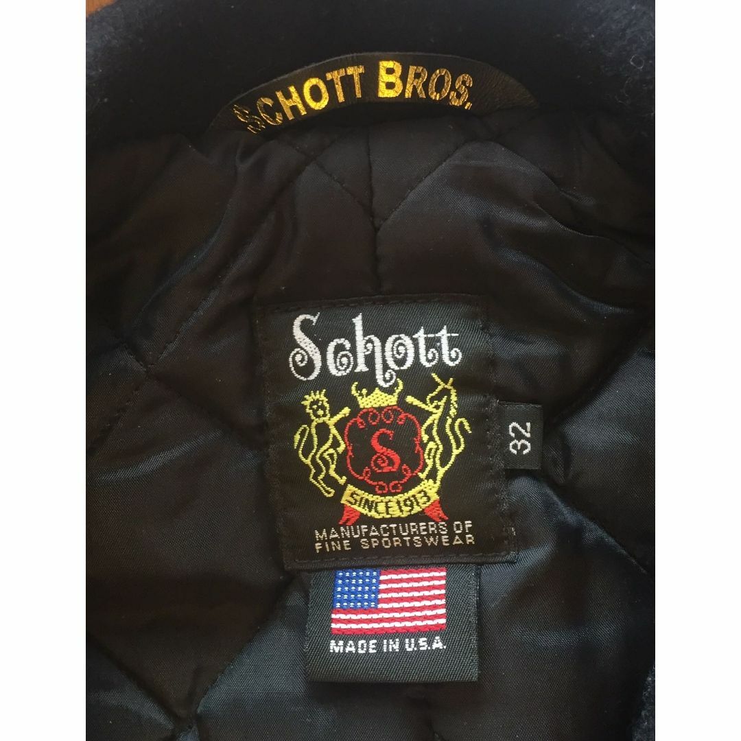 schott - 美品 USA製Schottウールライダース/Pコート・32・ワンスター