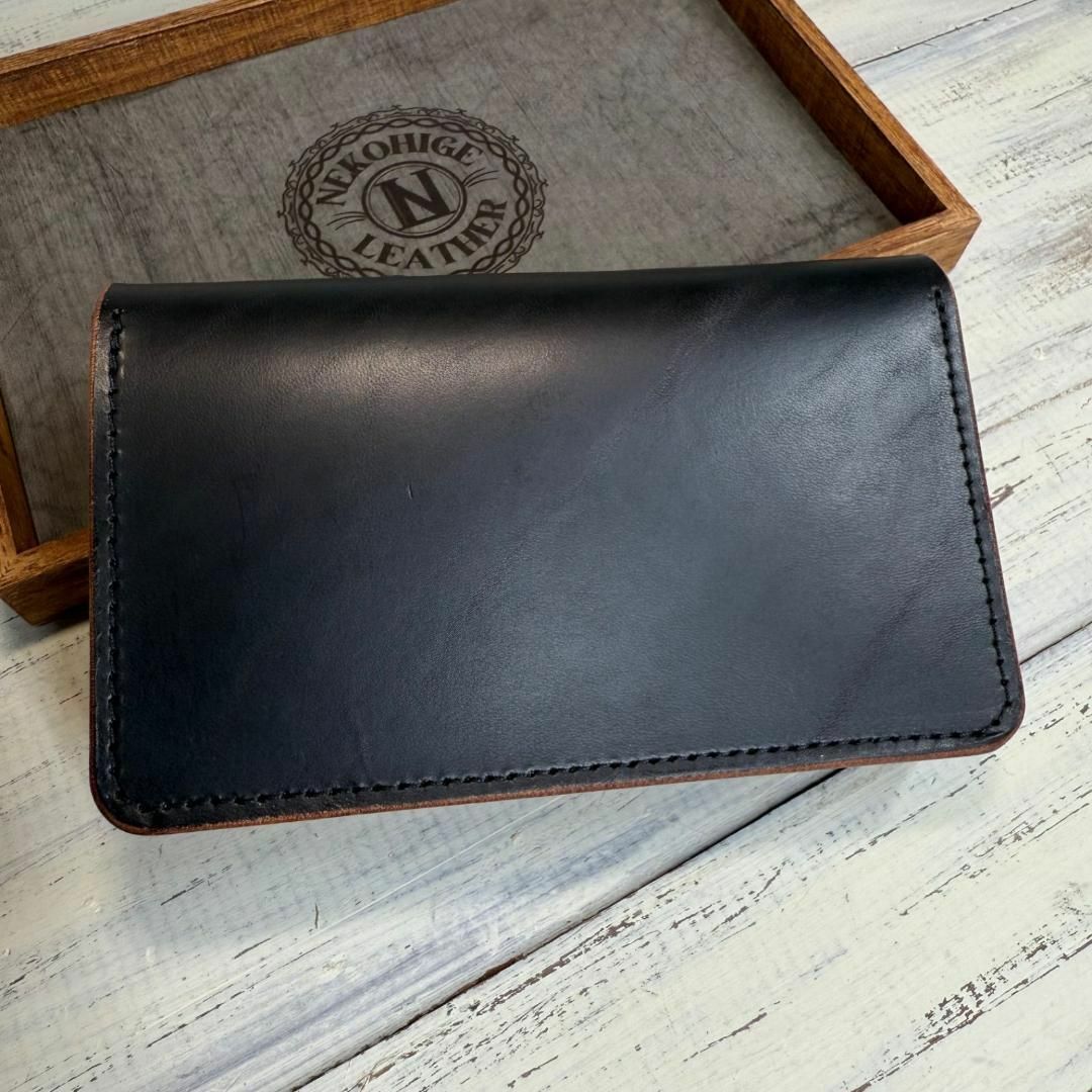 トラッカーウォレット ミドル 3層】ブラック 北米 茶芯 シルバー YKK