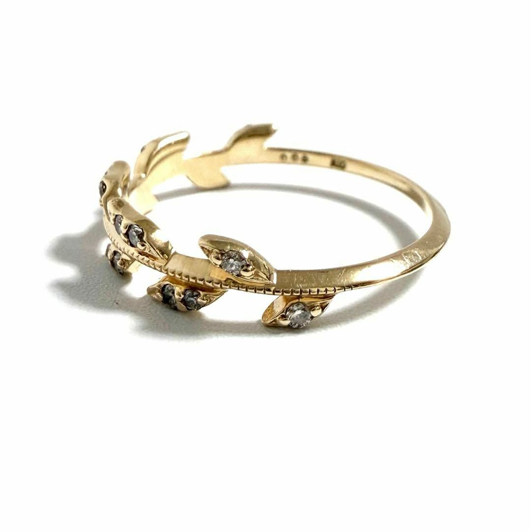 agete - 【9号・美品】アガット 指輪 K10 ゴールド ダイヤ 月桂樹