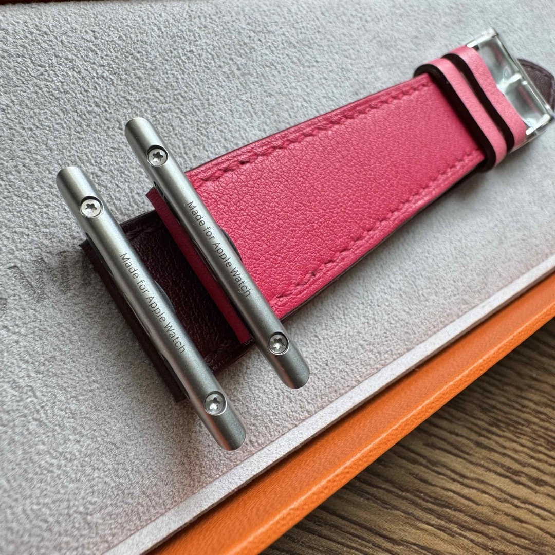 Apple - 2467 未使用 Apple Watch エルメス ローズ ボルドー レザーの