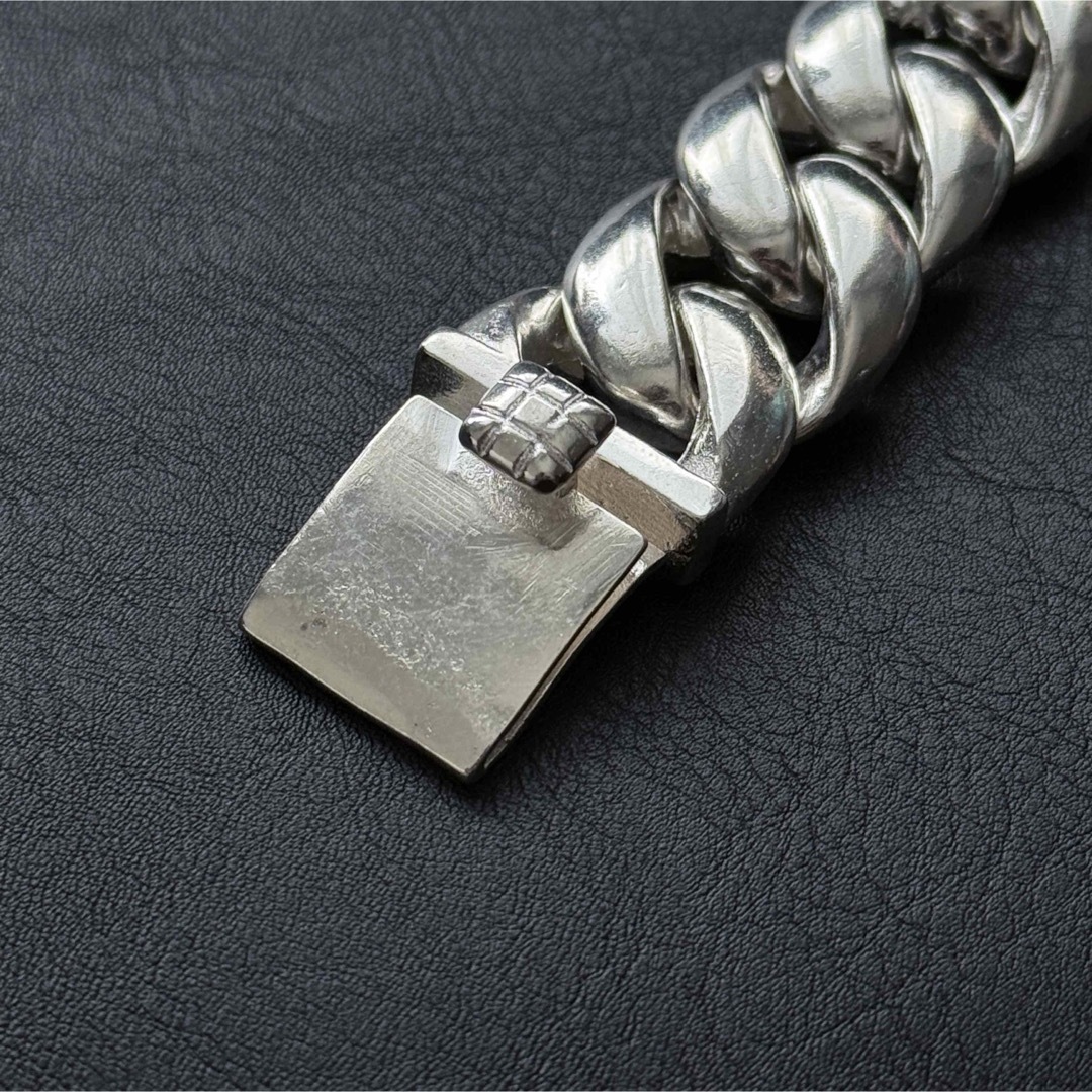 シルバー925刻印あり 極太 喜平チェーン ブレスレット ヴィンテージの