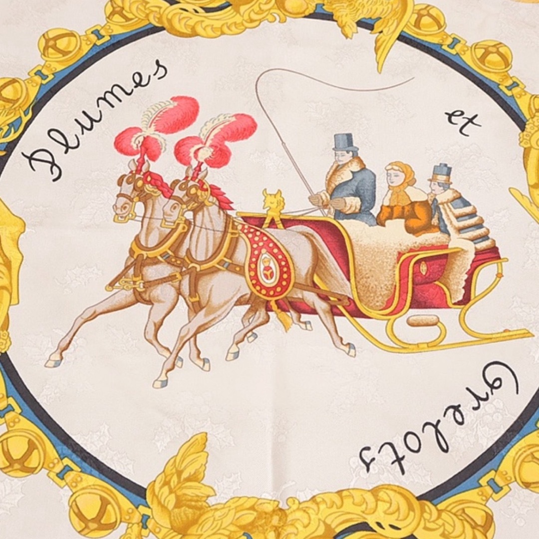 HERMES - エルメス HERMES カレ90 スカーフ 羽飾りと鈴シルク100％ の