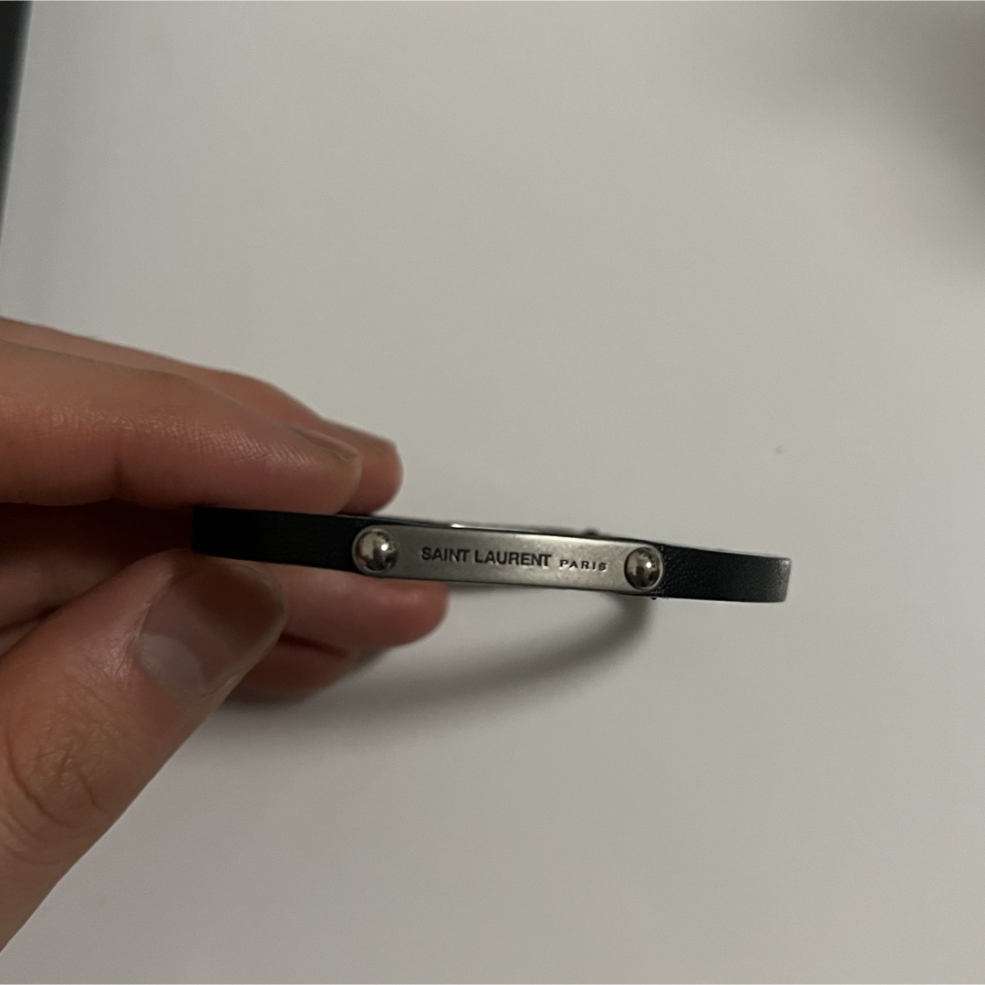 SAINT LAURENT - サンローラン IDプレートブレスレット（ブラック