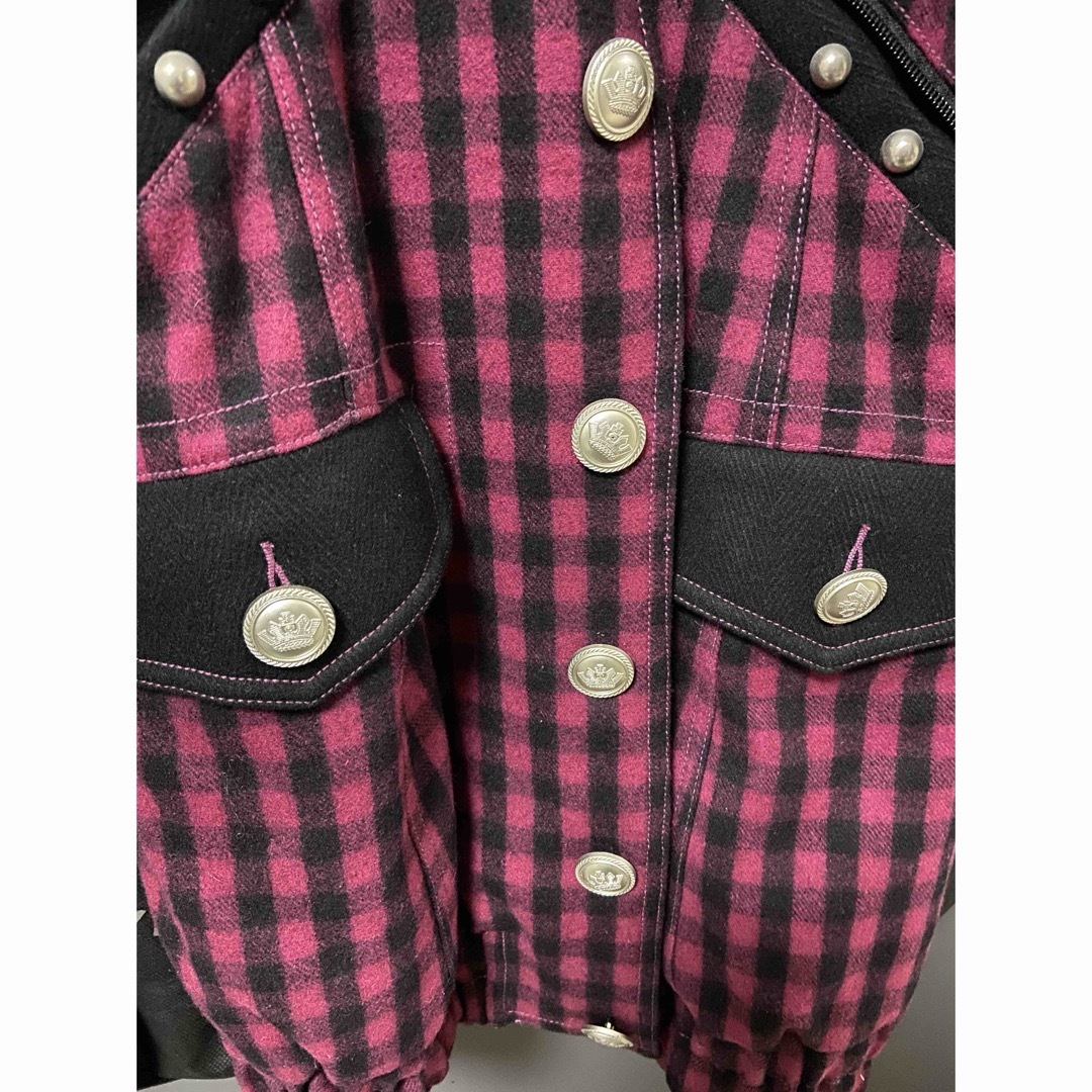 ALGONQUINS - ALGONQUINS ファー付きチェック柄ロングジャケット