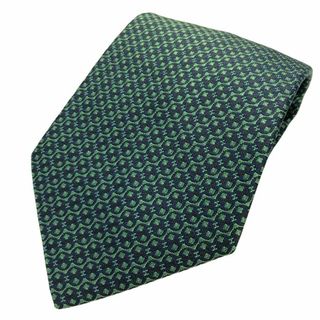 HERMES - エルメス ネクタイ シルク100％ 総柄 緑系 HERMES【AFI15】の