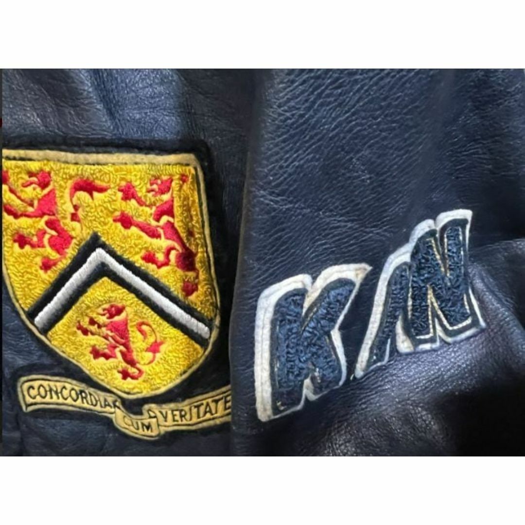 VINTAGE - カナダ 90'S カレッジ オールレザー スタジャン 42 大学