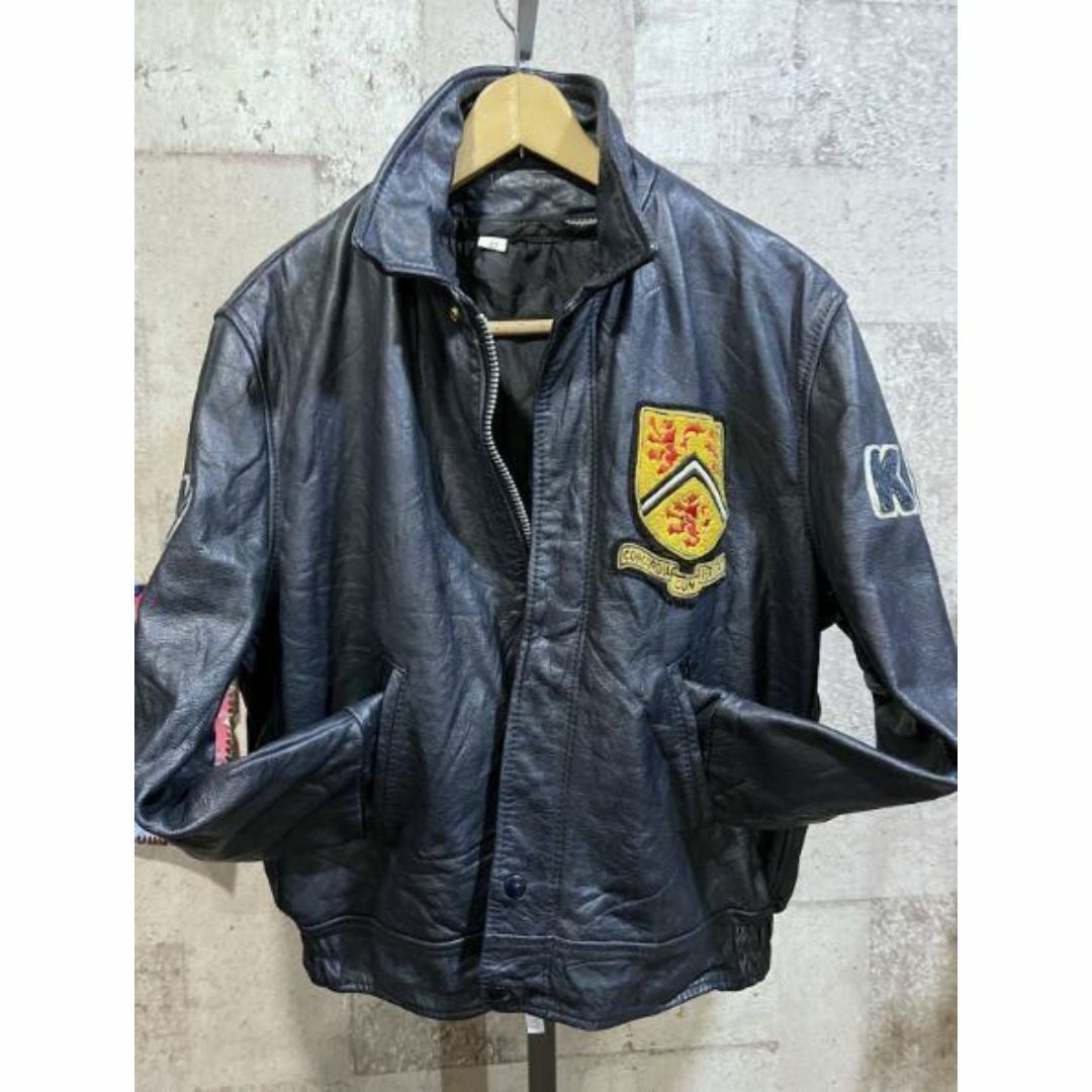 VINTAGE - カナダ 90'S カレッジ オールレザー スタジャン 42 大学