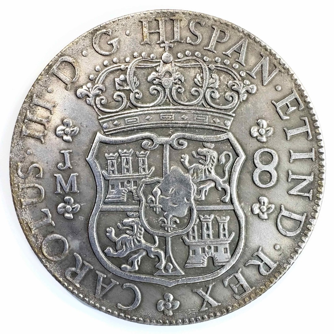 スペイン ピースオブエイト カルロス3世 8レアル銀貨 ピラーダラー