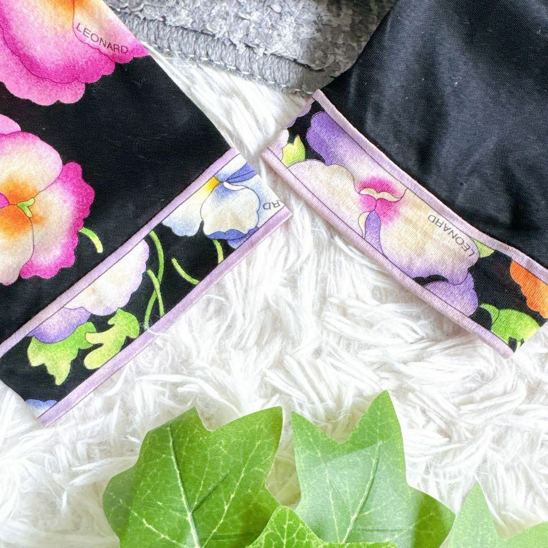 LEONARD - レオナール 長袖 ロングワンピース コットン 花柄 フラワー