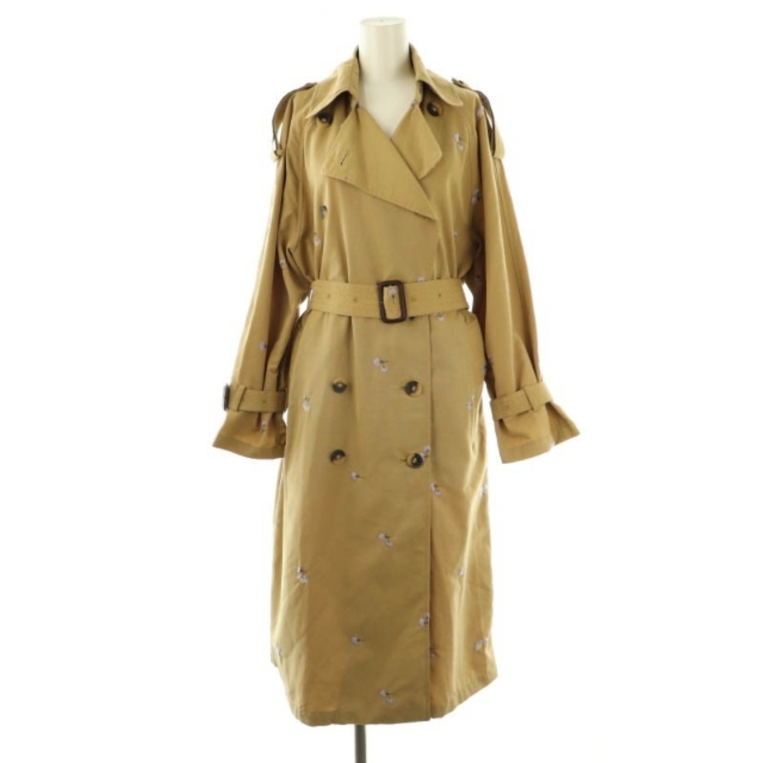 ZARA - ザラ ZARA フラワー刺繍 トレンチコート ロング XS ベージュ