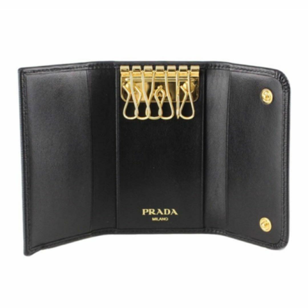 PRADA - 新品 ショッパー付 PRADA プラダ メタルロゴ 本革 ブラック