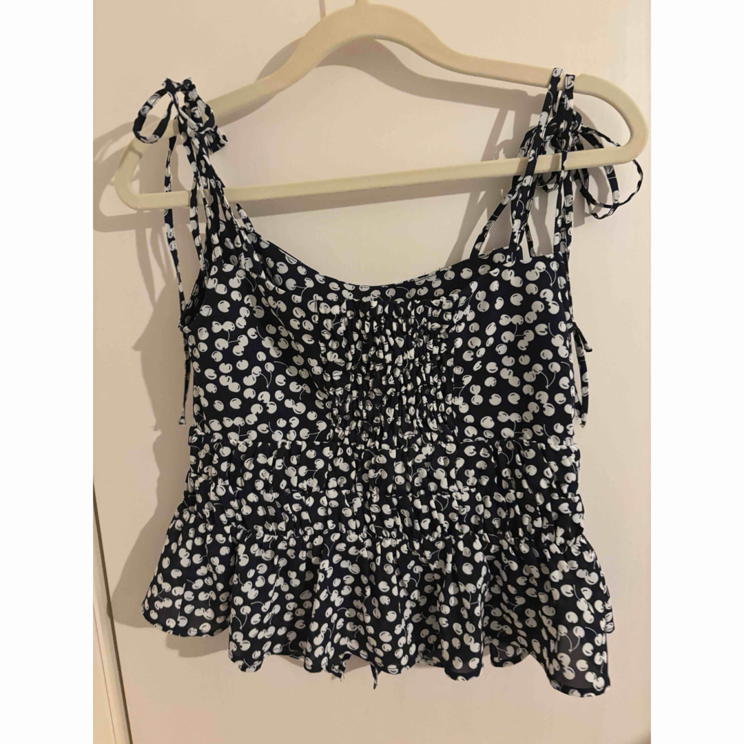 herlipto Cherry Pattern Strap Tops Sサイズ