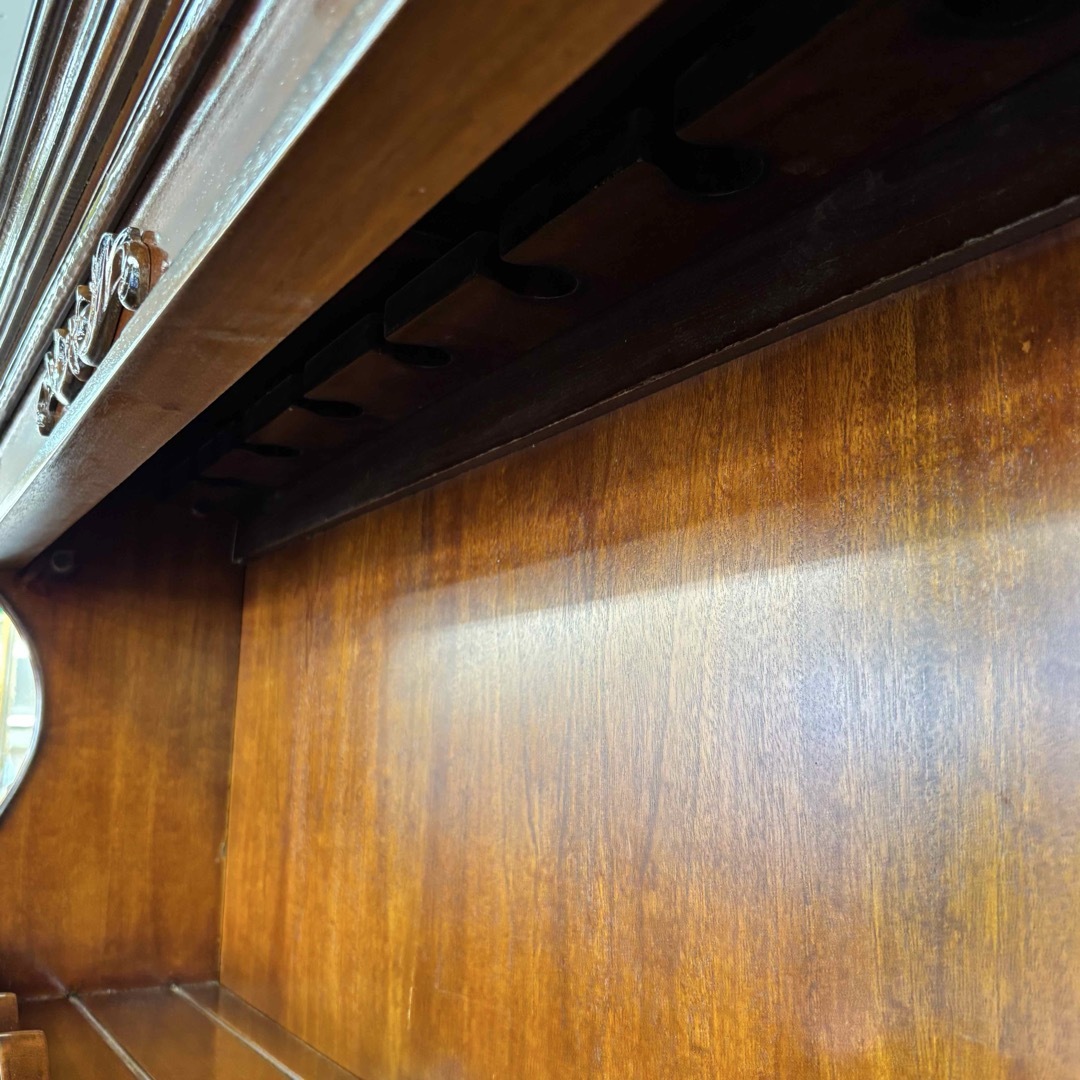 マホガニー 飾り棚 3段シェルフ アウトレット品 置くだけ アンティーク