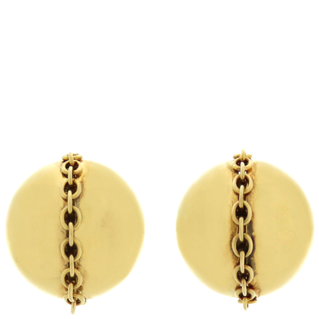 ティファニー ハードウェアゴールド チェーン付きボールピアス 750YG