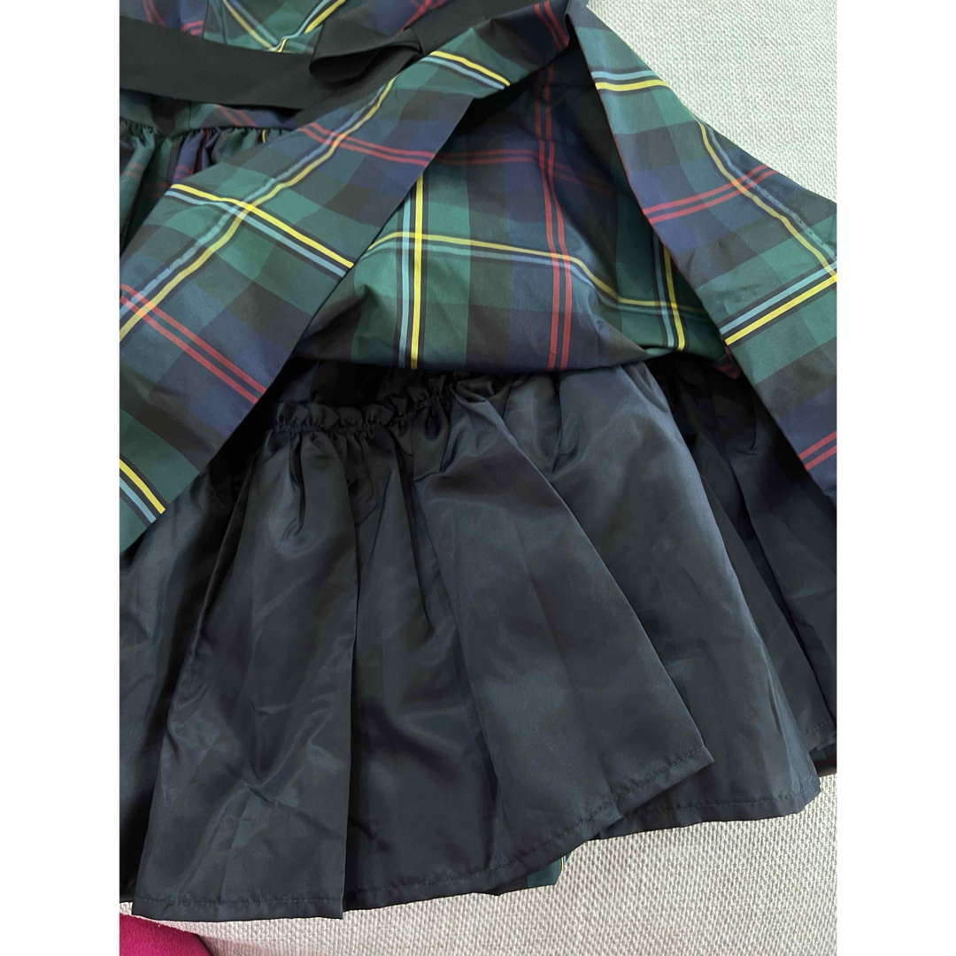 POLO RALPH LAUREN - ラルフローレン 緑チェック ワンピース 黒リボン