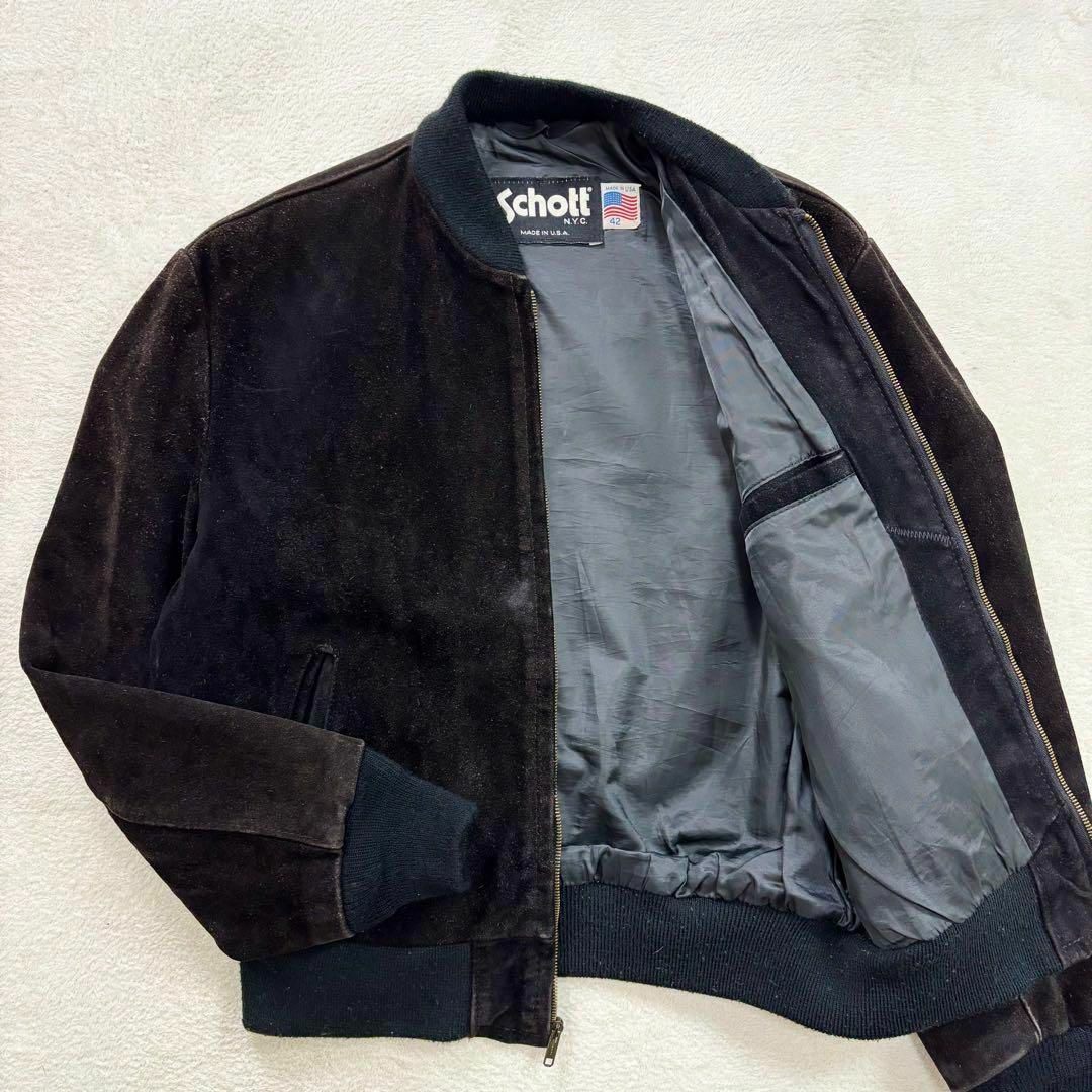 schott - XL相当 SCHOTT ショット ボンバージャケット スエードレザー