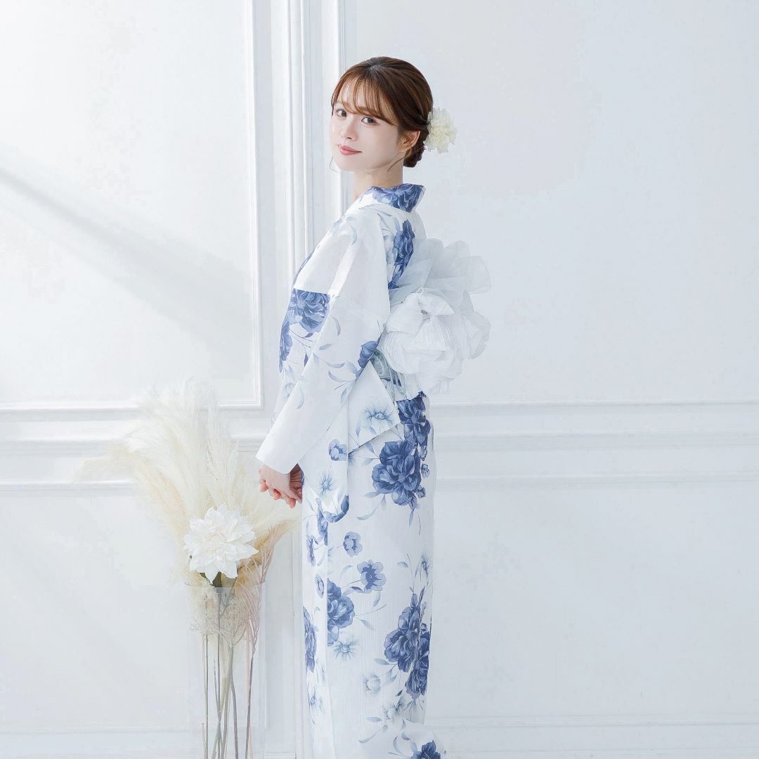 ANDANTE - 新品 4点 浴衣 セット 浴衣セット ゆかた レディース 白 青