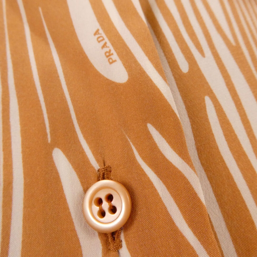 PRADA - PRADA プラダ シャツ 40 絹 シルク100％ 長袖 総柄 レディース