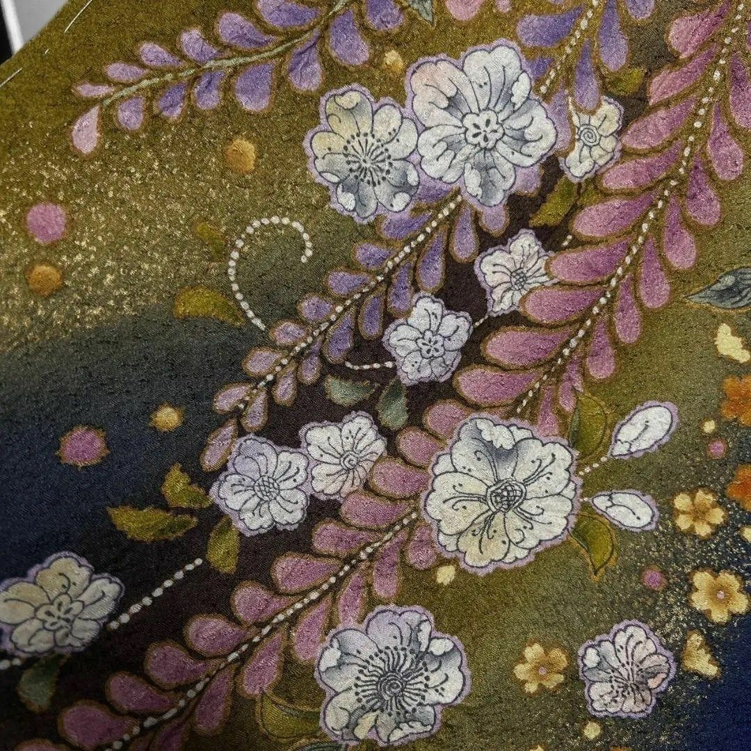 未着用 振袖 辻ヶ花 絞り 藤の花 襦袢付き 成人式 晴れ日