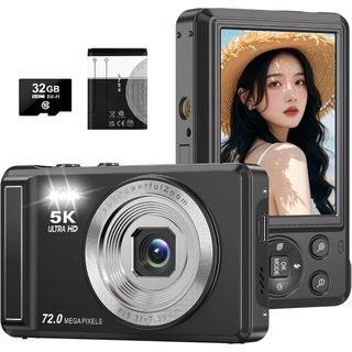 デジタルカメラ デジカメ 5K録画 72MP画素 2.8インチ 32GBの通販 by