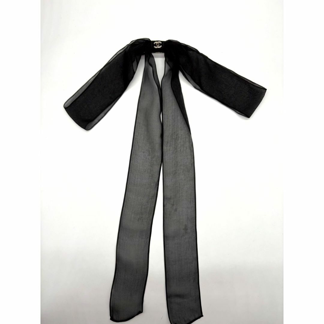 CHANEL - CHANEL シャネル ココマーク リボン バレッタ ブラックの通販