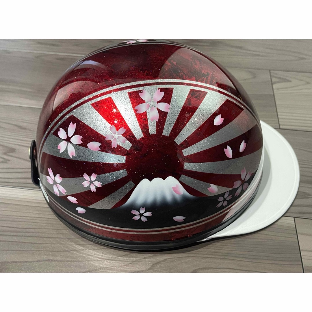 ラメ 桜 富士日章 コルク半 ヘルメットの通販 by paint｜ラクマ