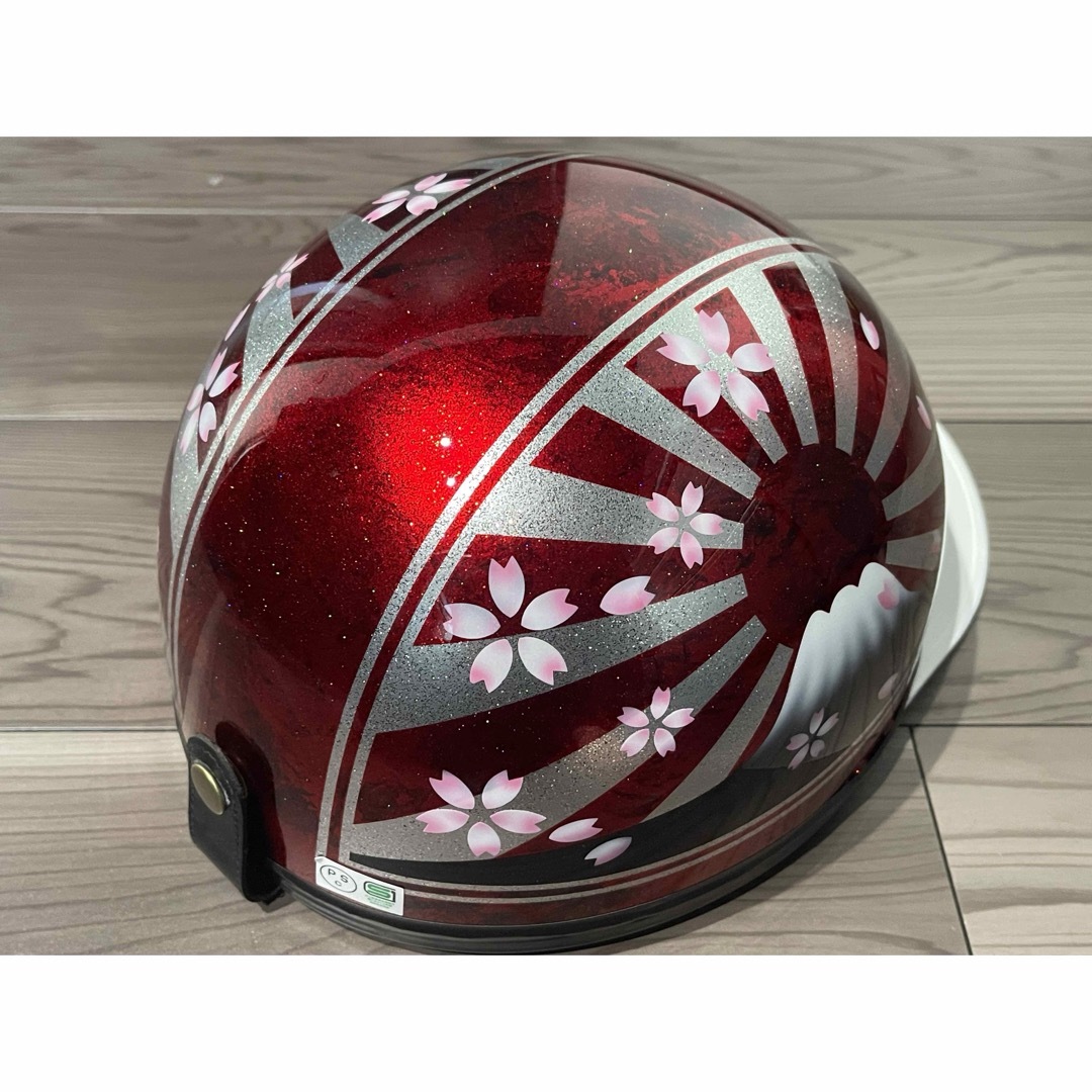 ラメ 桜 富士日章 コルク半 ヘルメットの通販 by paint｜ラクマ