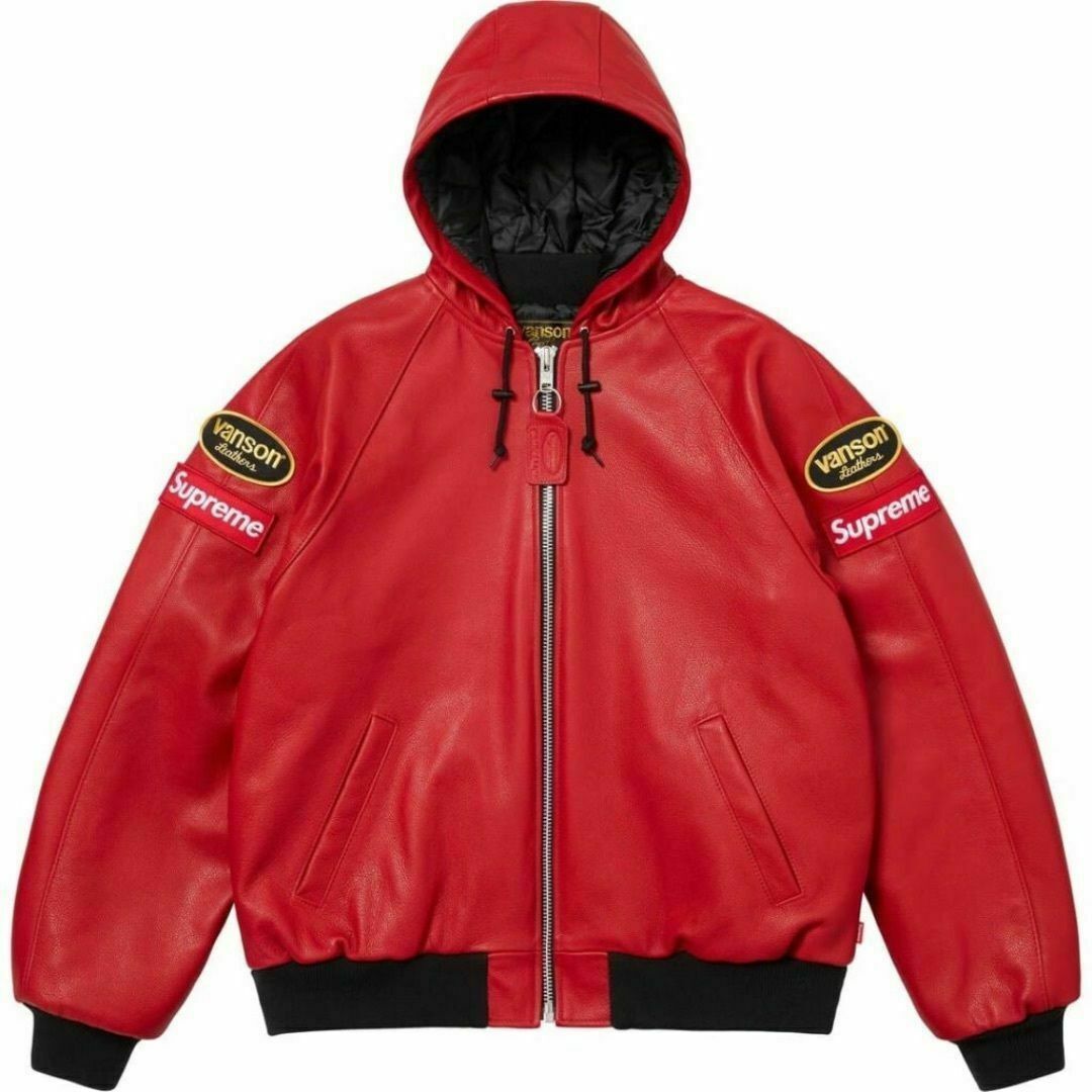 Supreme Vanson Leather Jacketレザージャケット赤Sの通販 by
