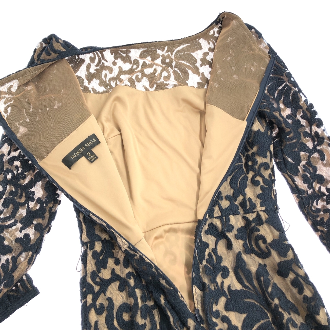 TADASHI SHOJI タダシショージ ドレスワンピース サイズ:2 ネイビー