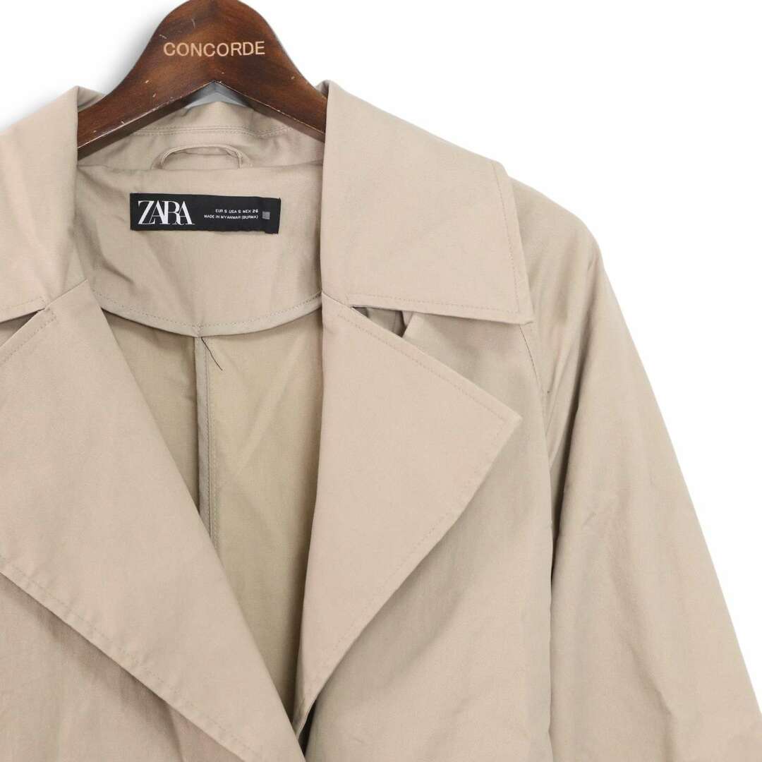 ZARA - ZARA ザラ 現行タグ☆ 通年 ツイル ロング トレンチコート Sz.S