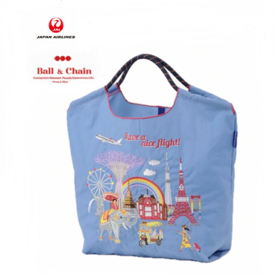 JALxボールアンドチェーン 限定 JALコラボオリジナルエコバッグ ブルー