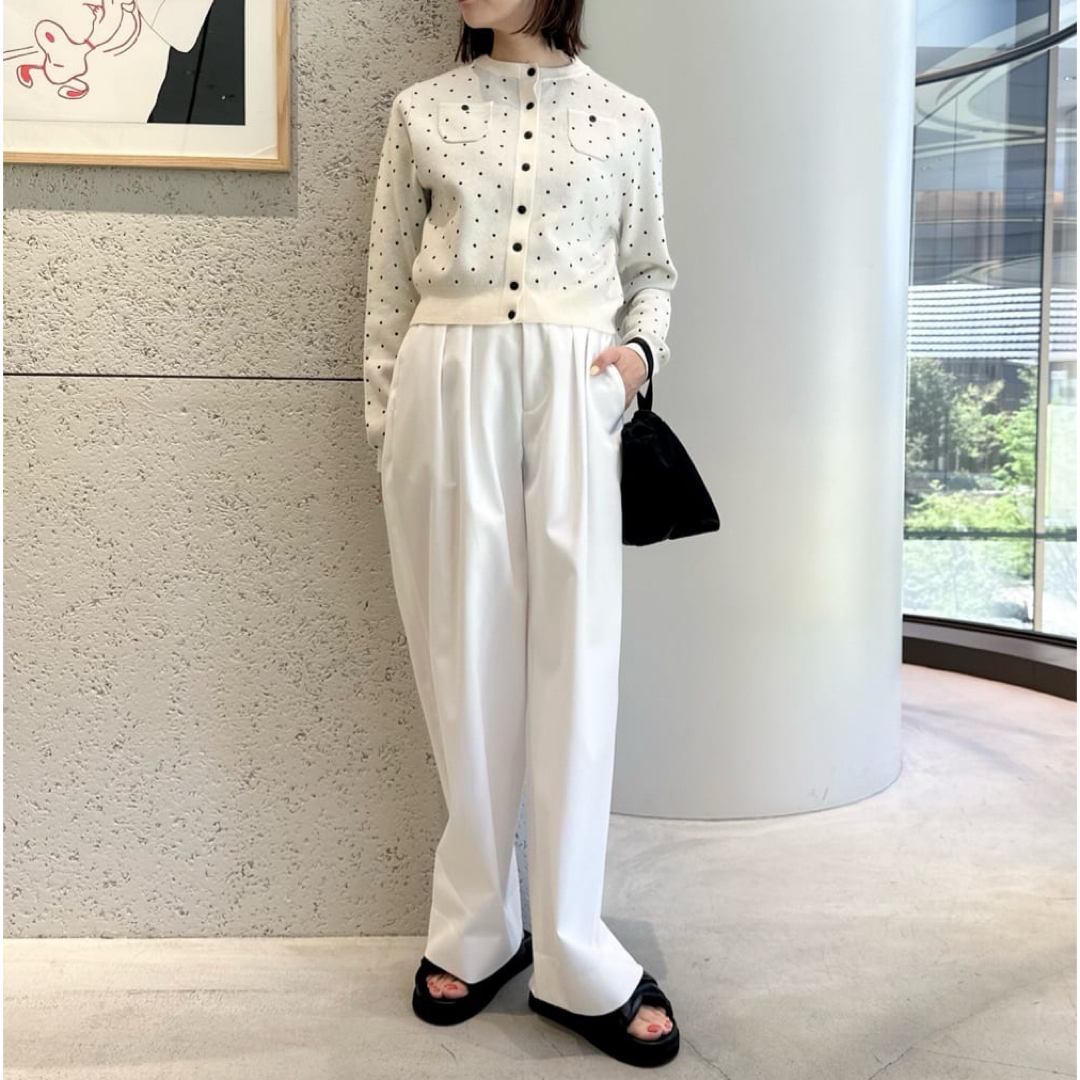 GABAN - CABaN キャバン コットンカシミヤ ドットジャカードクルー