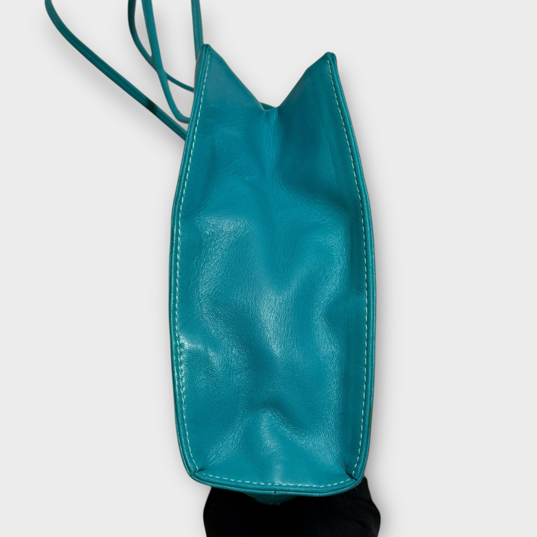 超美品✨LOEWE ショルダーバッグ トートバッグ 青緑系 肩がけ A5サイズ