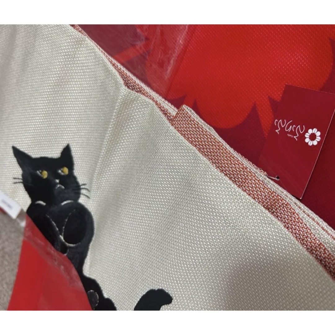 ふりふ - 新品 ふりふ ネコ 猫 半巾帯 ごろん猫 ホワイト 黒猫 赤裏地