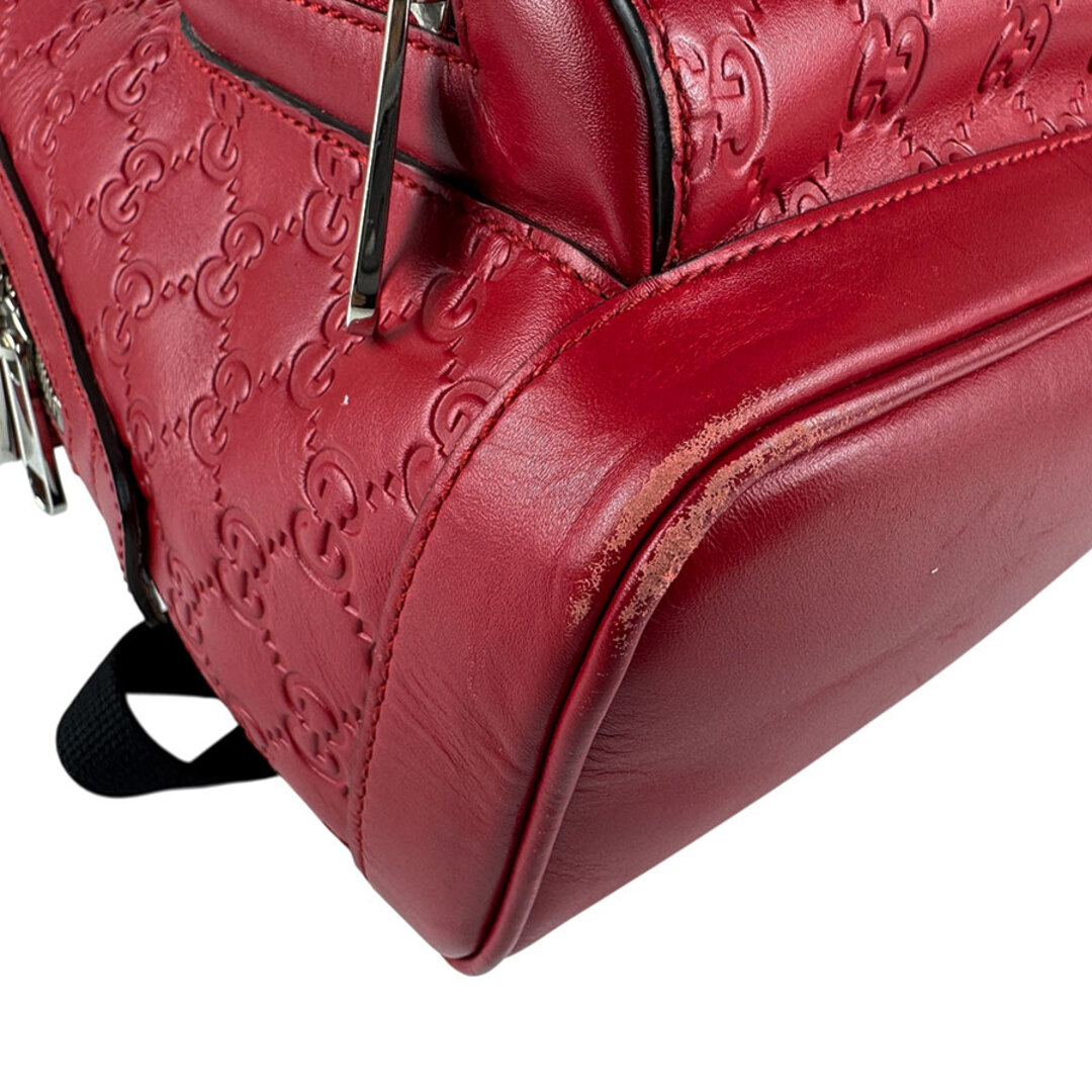 GUCCI - グッチ GUCCI リュック グッチシマ レザー レッド シルバー