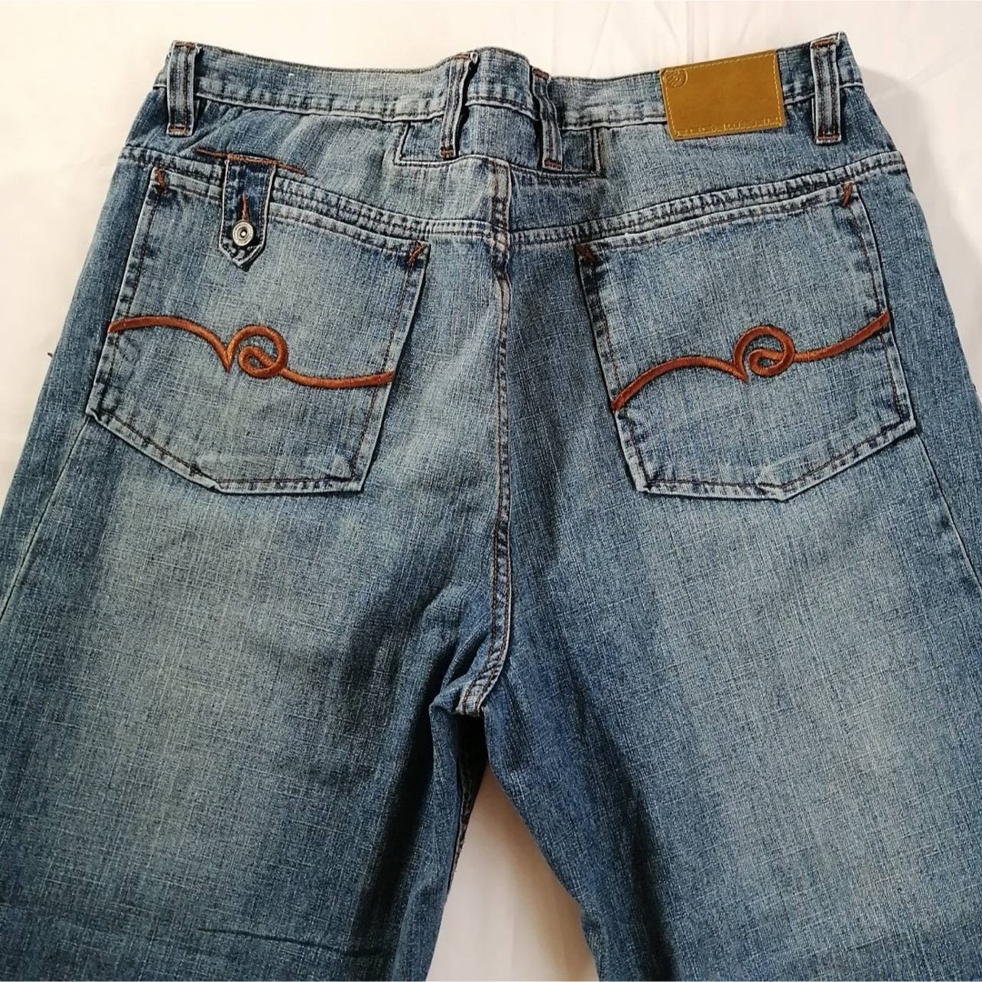 Rocawear - 00s ROCAWEAR ロカウェア 刺繍 バギーデニム ブルー W38 B