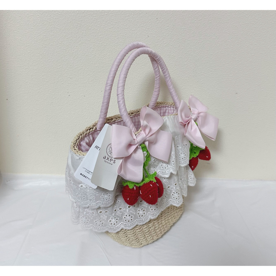 axes femme - アクシーズファム♡いちごあみぐるみ付かごバッグ新品