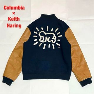 Columbia - Columbia 【美品】スタジャン 黒 ウール・レザーの通販 by