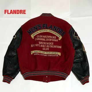 人気】FLANDRE フランドル スタジャン 牛革レザー ワッペン 刺繍ロゴの