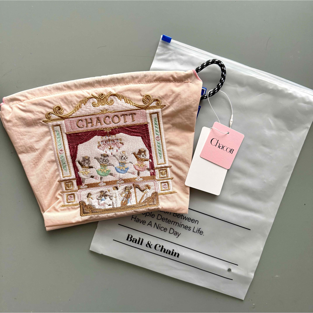 CHACOTT - Chacotto × Ball&chain Catポーチ サーモンピンクの通販 by