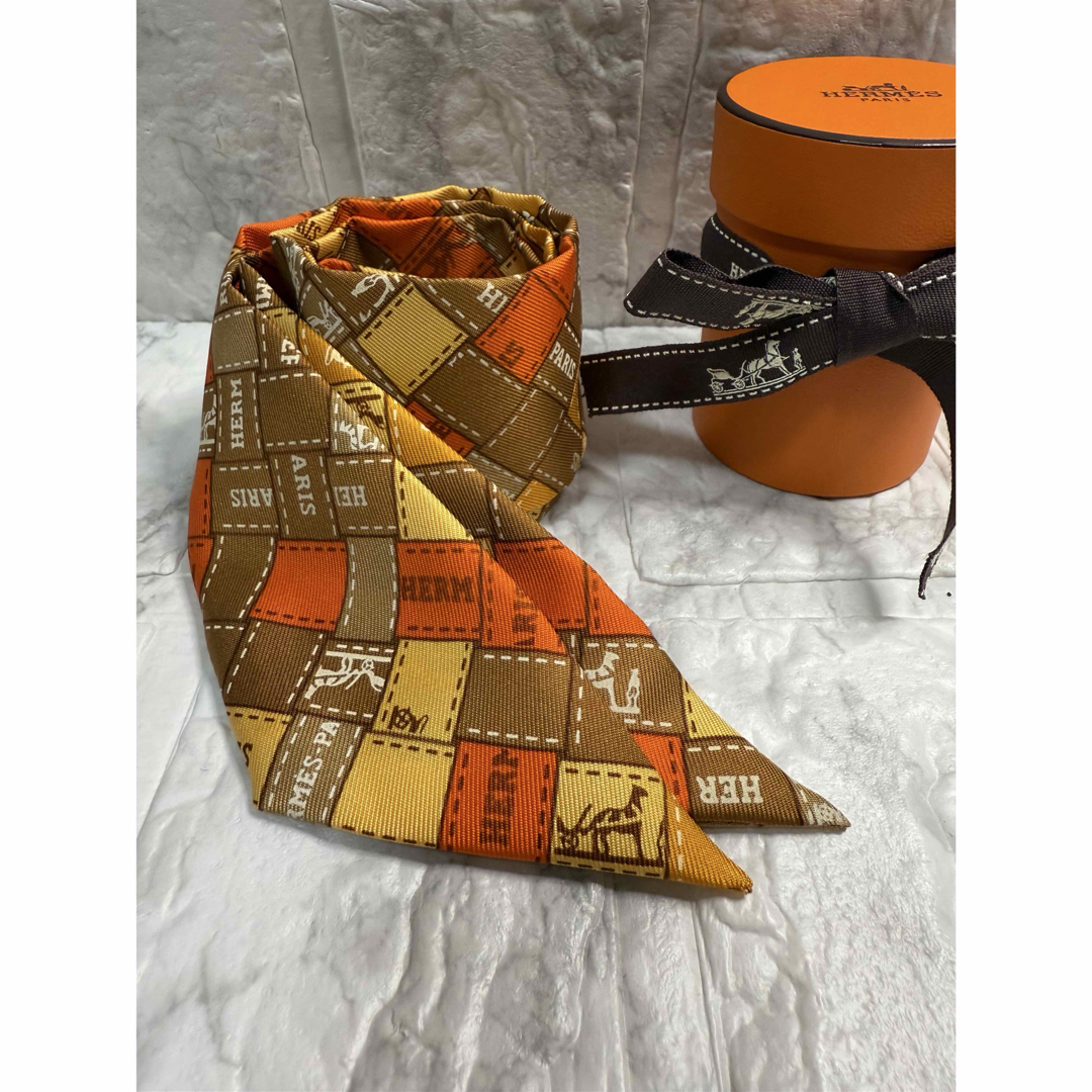 HERMES - 極希少カラー エルメス ツイリー ボルデュック チェック柄