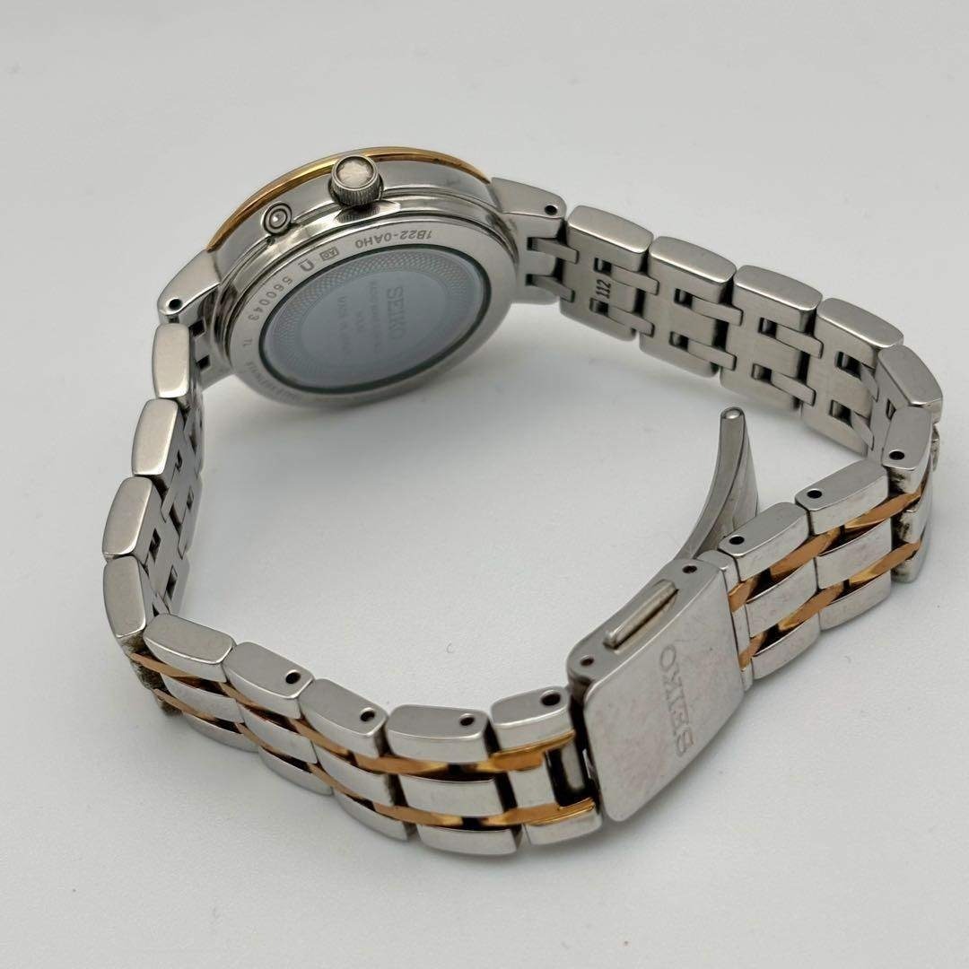 SEIKO - 【電波ソーラー】SEIKO EXCELINE 腕時計 9Pダイヤ ピンク文字