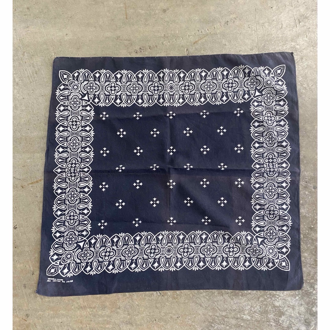 VINTAGE - 60sヴィンテージ バンダナ アイアンクロス クロス柄 黒