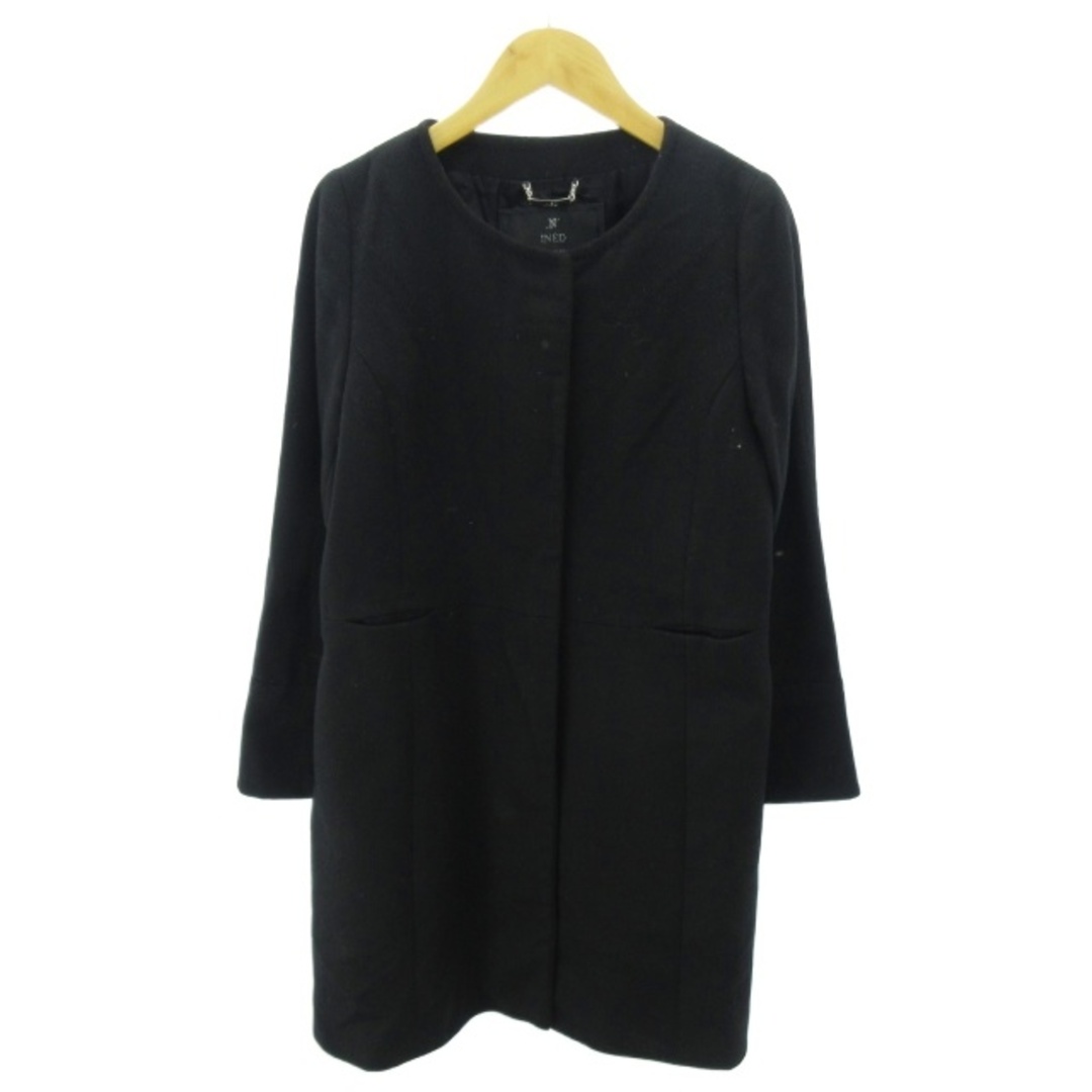 INED - イネド INED ノーカラーコート カシミヤ100% ロング丈 9