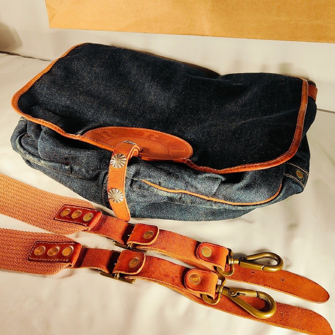 RRL - 【新品極上品】RRL Double RL 正規品 ヴィンテージ本革×デニム